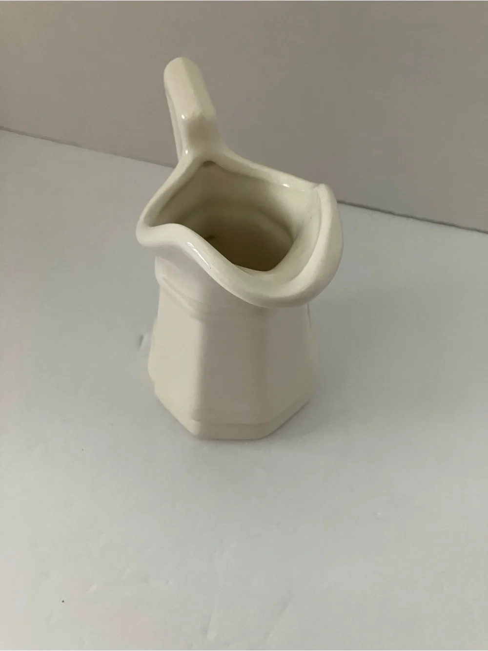 Vintage Cream Ceramic Fruit-Decor Maple Syrup Pitcher Rare Pattern